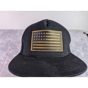 Pit Bull Mens Black Snapback Hat Gold American Flag Patch 100% Cotton Cap